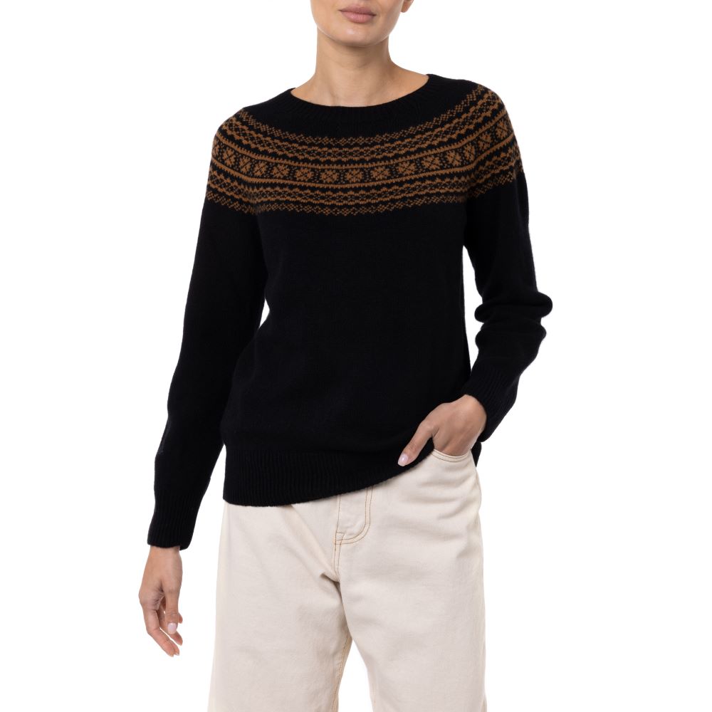 Estelle Lambswool Fair Isle Sweater Black