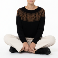 Estelle Lambswool Fair Isle Sweater Black