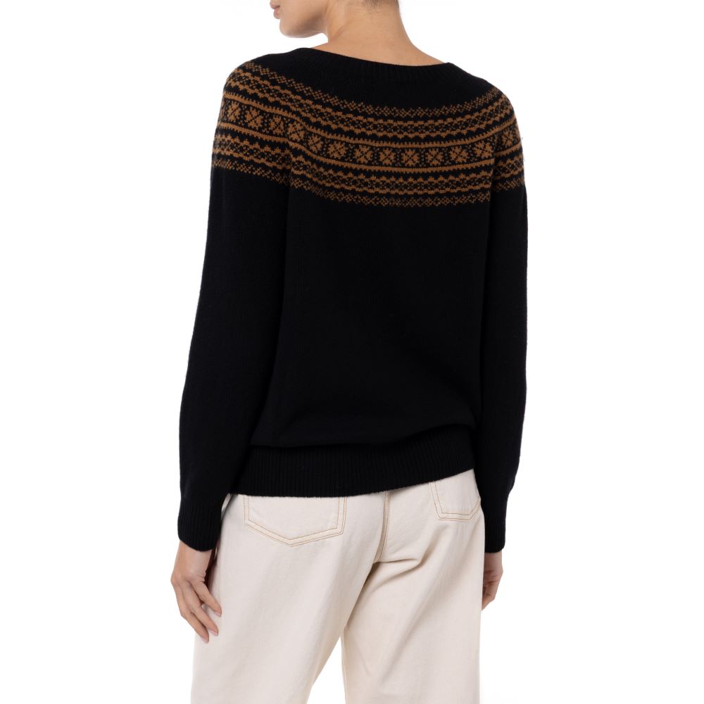 Estelle Lambswool Fair Isle Sweater Black