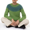 Marilyn Moore Scottish Fair Isle Sweater Green Blue Todd and Duncan Geelong Lambswool Estelle