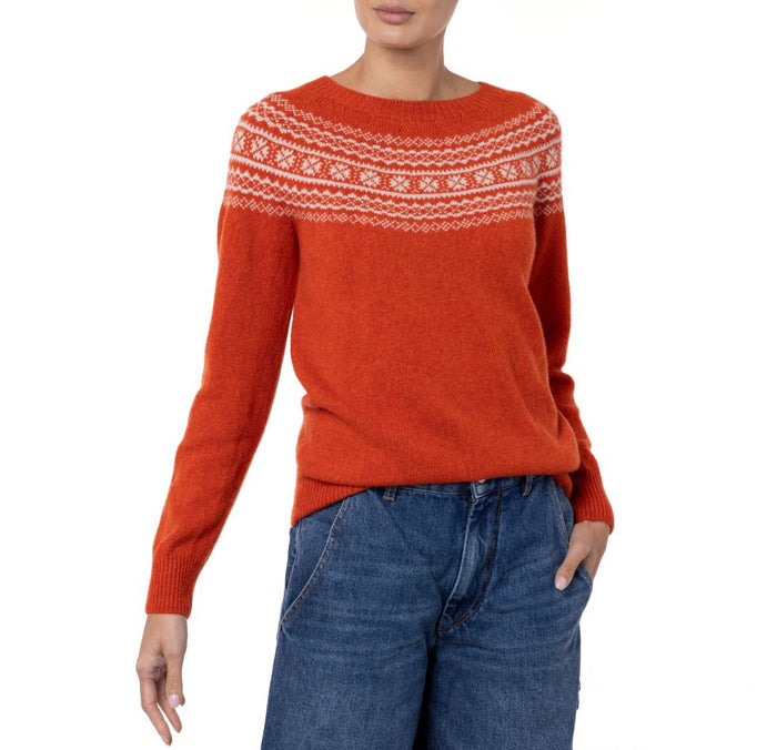 Estelle Burnt Orange Scottish Fair Isle Sweater