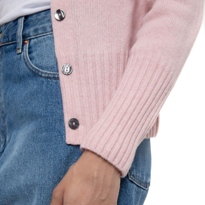 Clara Geelong Crewneck Cardigan Pink by Marilyn Moore