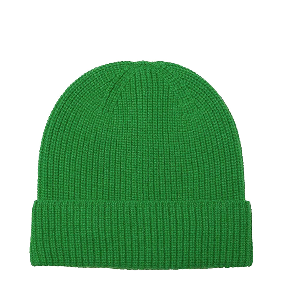 Ribbed Cashmere Beanie Green Marilyn Moore