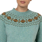 Laura Scottish Fair isle sweater Blue Green Marilyn Moore