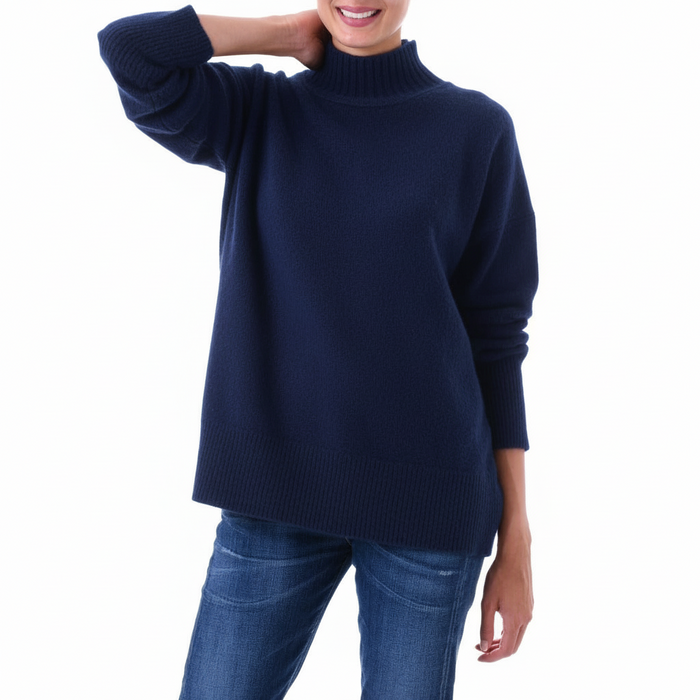 St Ives Slouchy Navy Sweater