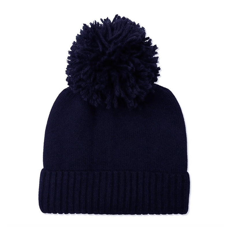 Double Layer Cashmere Hat Navy