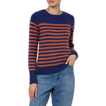 Padstow Stripe Cashmere Sweater Indigo