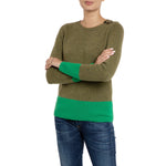 Paige Handmade Cashmere 2 tone Jumper Green Marilyn Moore