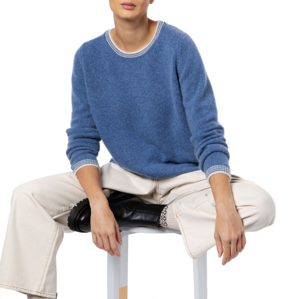 Loro Piana Cashmere Blue Relaxed sweater Denim Marilyn Moore