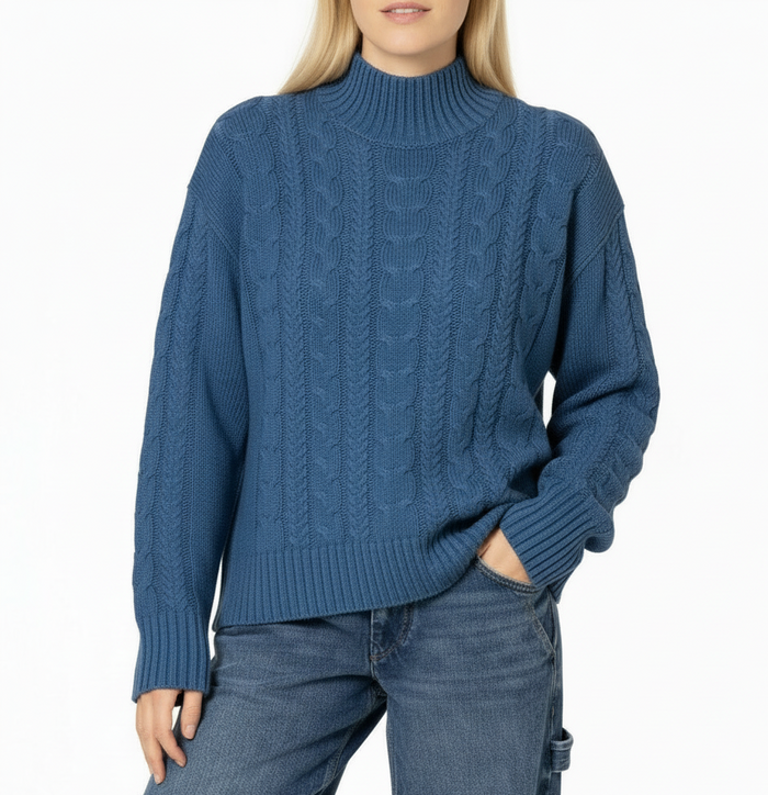 Oversize Cable knit Denim Putney by Marlyn Moore