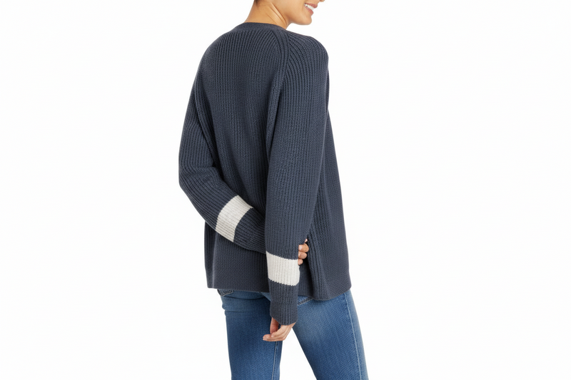 Heirloom Rib Cardigan Grey Slate Stone