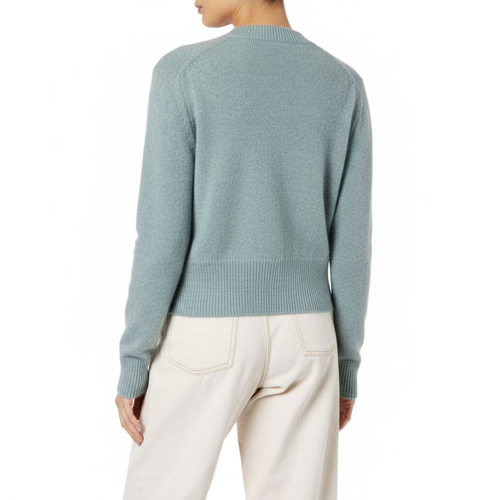 Roshin Handmade Cashmere cardigan Blue Spruce