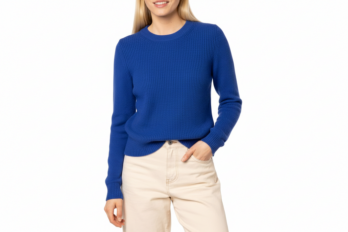 New Neat Handmade Cashmere Sweater Blue