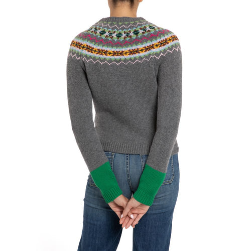 Edith Hand Knitted  Revival Retro Cashmere Fair Isle Sweater Marilyn Moore