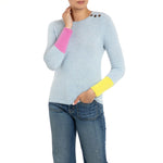 Aime 3 tone Cashmere Sweater Ice Blue Marilyn Moore