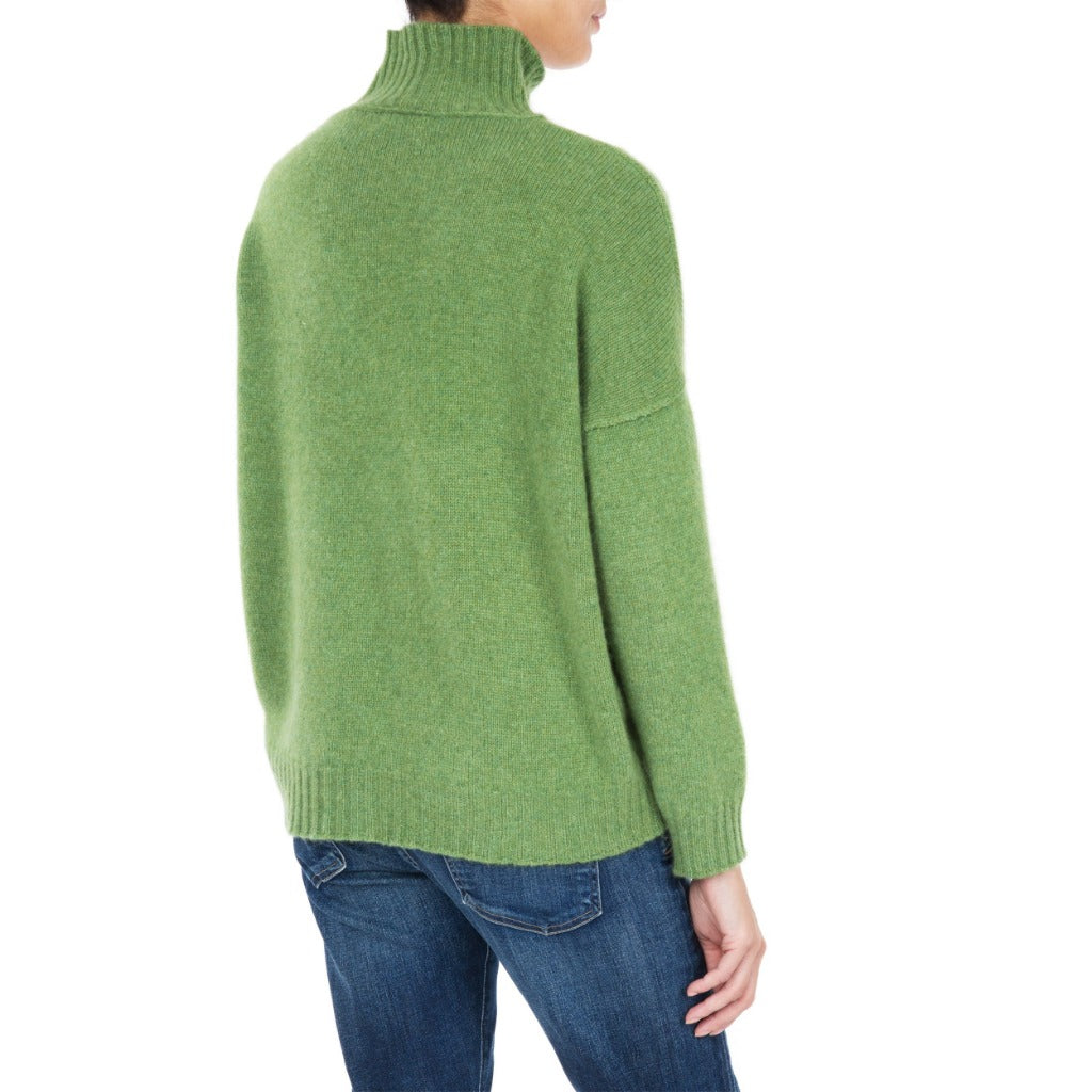 Dublin Slouchy Cashmere jumper Green Marilyn Moore