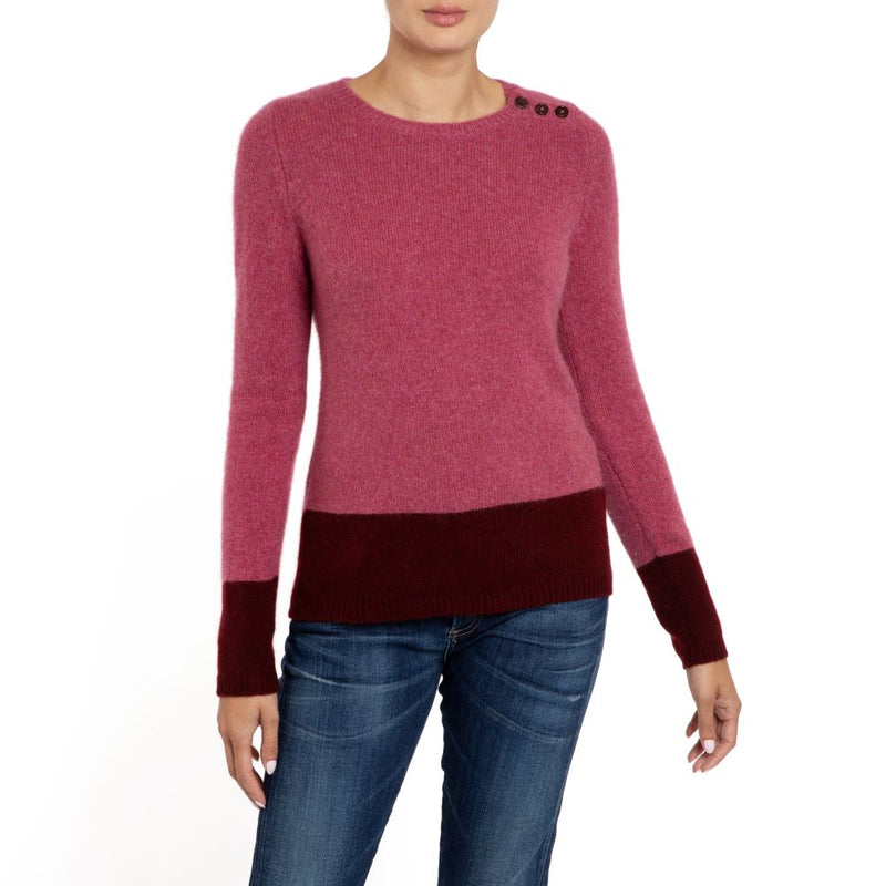 Paige Handmade Cashmere 2 tone jumper Pink Marilyn Moore