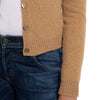 Dolly Loro Piana Cashmere Round Neck Cardigan Camel Marilyn Moore