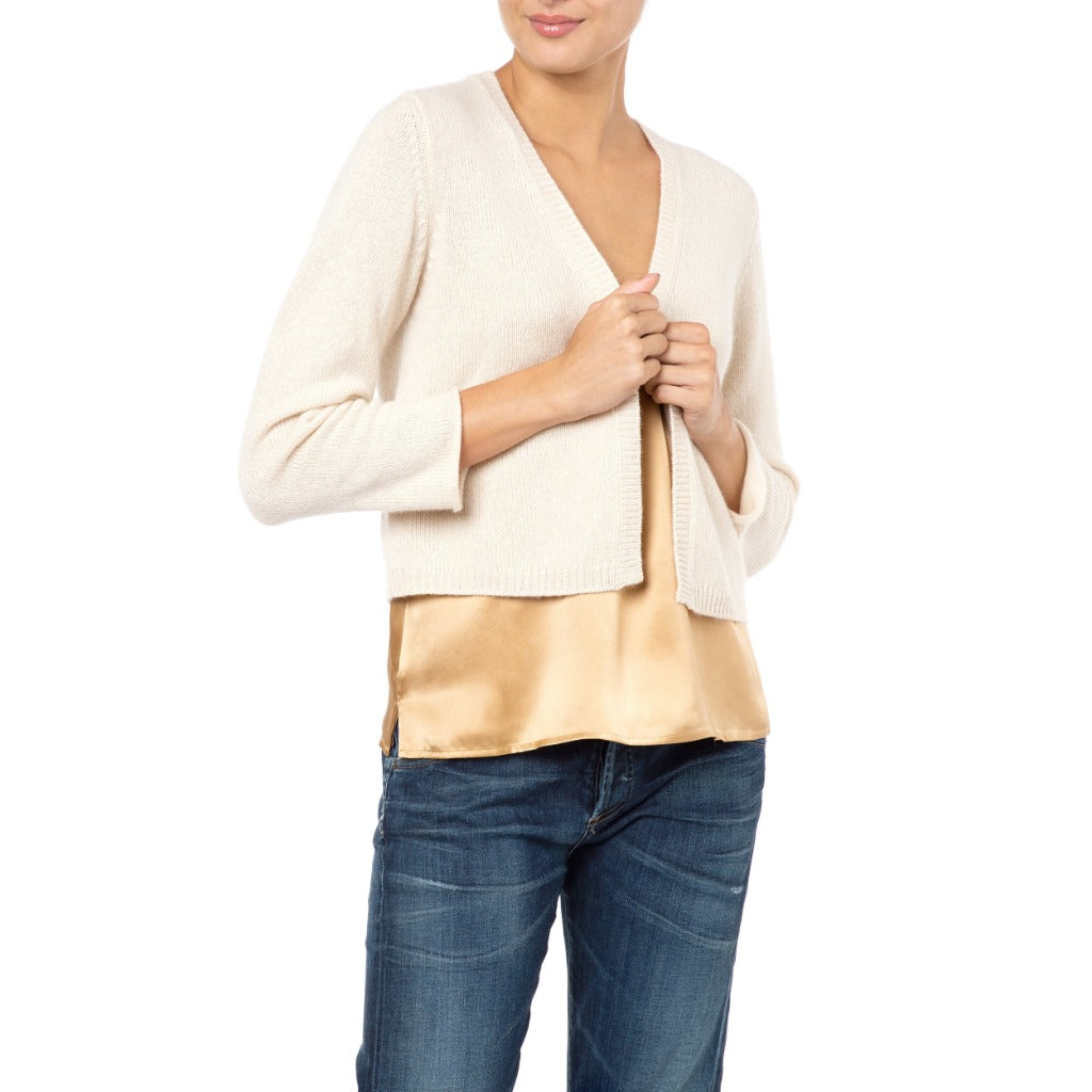 Lucy Handmade Cashmere Cardigan Shrug ivory natural cream Marilyn Moore