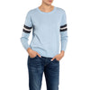 Seattle Sport Stripe Cashmere Silk Sweater Pale Blue Marilyn Moore
