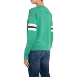 Seattle Sport Stripe Cashmere Silk Sweater Green Marilyn Moore