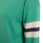 Seattle Sport Stripe Cashmere Silk Sweater Green Marilyn Moore