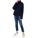 Anya Cashmere Cable Jumper Cashmere Navy Marilyn Moore