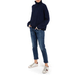 Anya Cashmere Cable Jumper Cashmere Navy Marilyn Moore