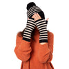 Stripe Cashmere hat Black Marilyn Moore