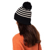 Stripe Cashmere hat Black Marilyn Moore