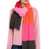 Colour Block Cashmere Scarf Pink from Marilyn Moore
