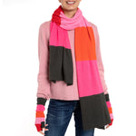 Colour Block Cashmere Scarf Pink from Marilyn Moore