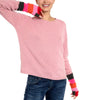 Cashmere Block Stripe Wrist Warmers Pink - Marilyn Moore