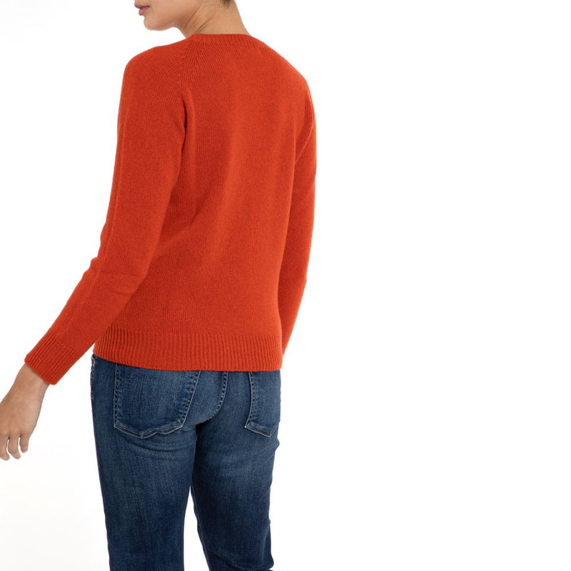 Cashmere Crew Sweater Orange Marilyn Moore