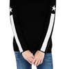 Cashmere Star sweater Black ivory stripe Marilyn Moore
