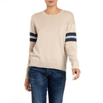 Seattle Sport Stripe Cashmere Silk Sweater Natural Marilyn Moore