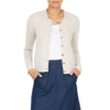 Dolly Cashmere round neck cardigan Natural Oatmeal Marilyn Moore