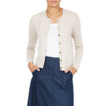 Dolly Cashmere round neck cardigan Natural Oat Marilyn Moore