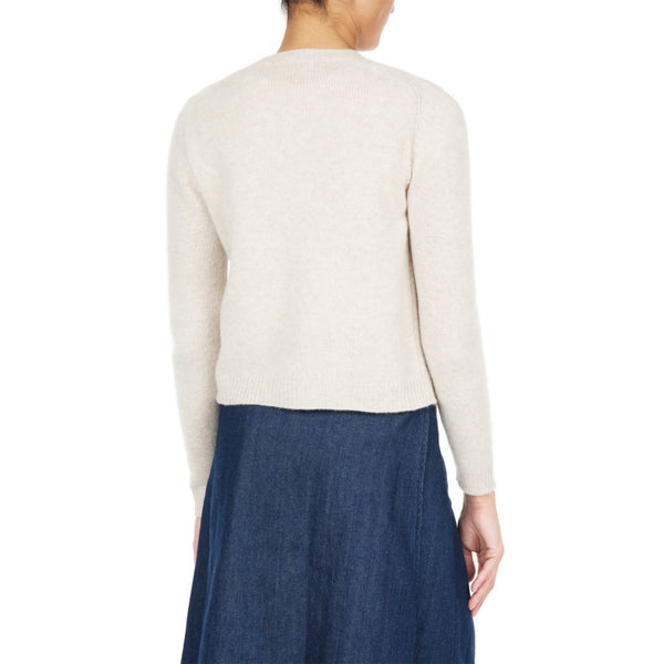 Dolly Cashmere round neck cardigan Natural Oatmeal Marilyn Moore