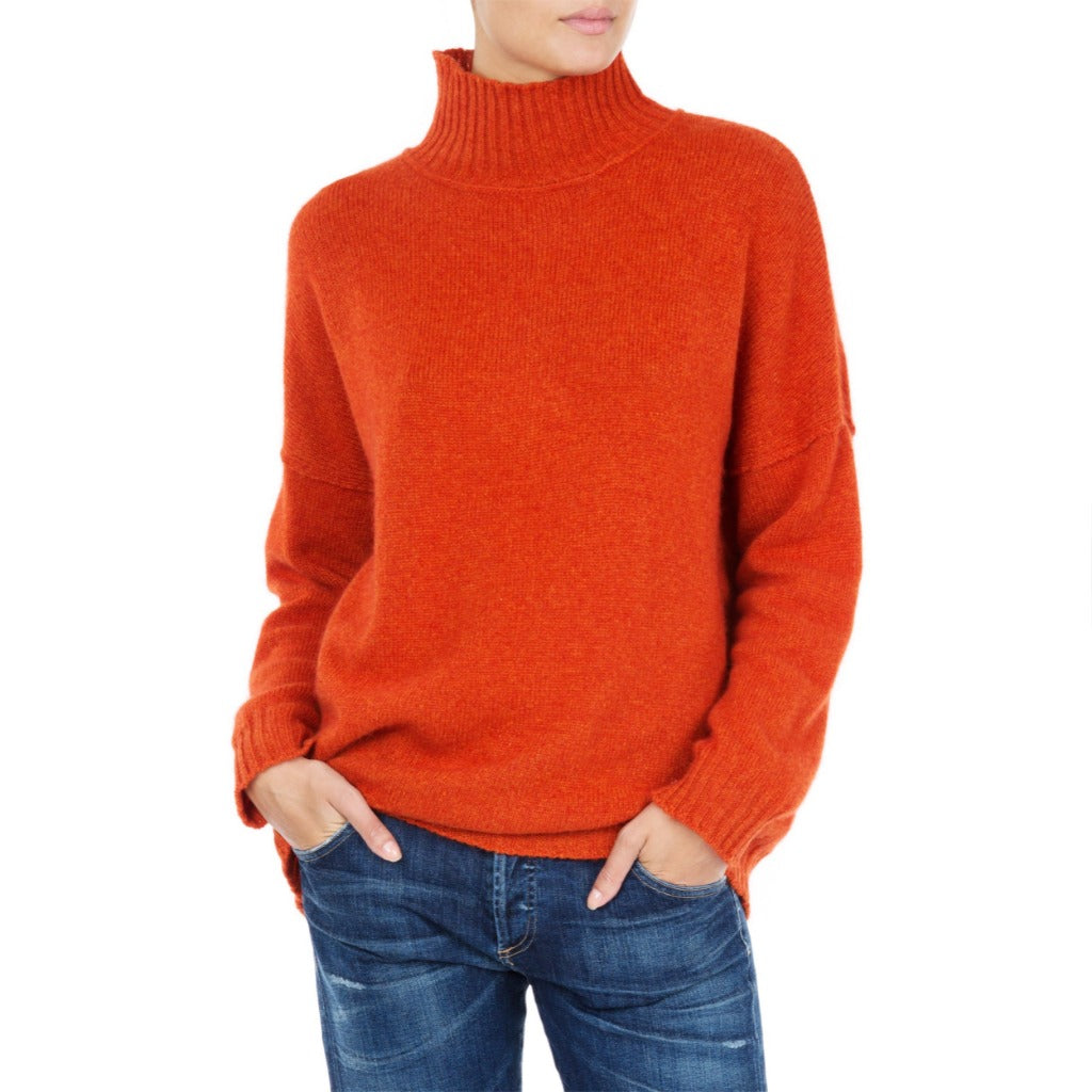 Loro Piana Orange cashmere Sweater Dublin Slouchy Cashmere jumper Burnt Orange Marilyn Moore 