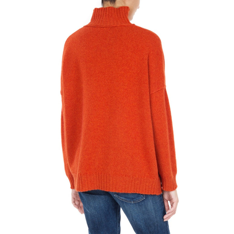 Cashmere V-neck Sweater in Burnt Orange