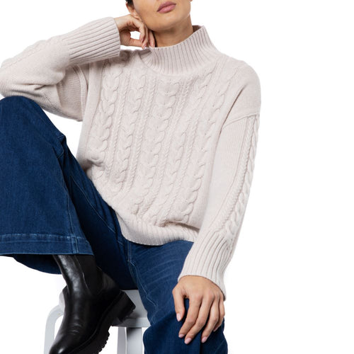 Anya Cashmere Cable Jumper Natural Marilyn Moore