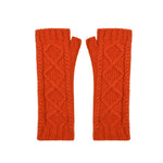 Cashmere cable wrist warmers Orange Marilyn Moore