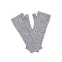Cashmere cable wrist warmers Grey Marilyn Moore