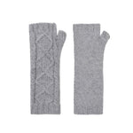 Cashmere cable wrist warmers Grey Marilyn Moore