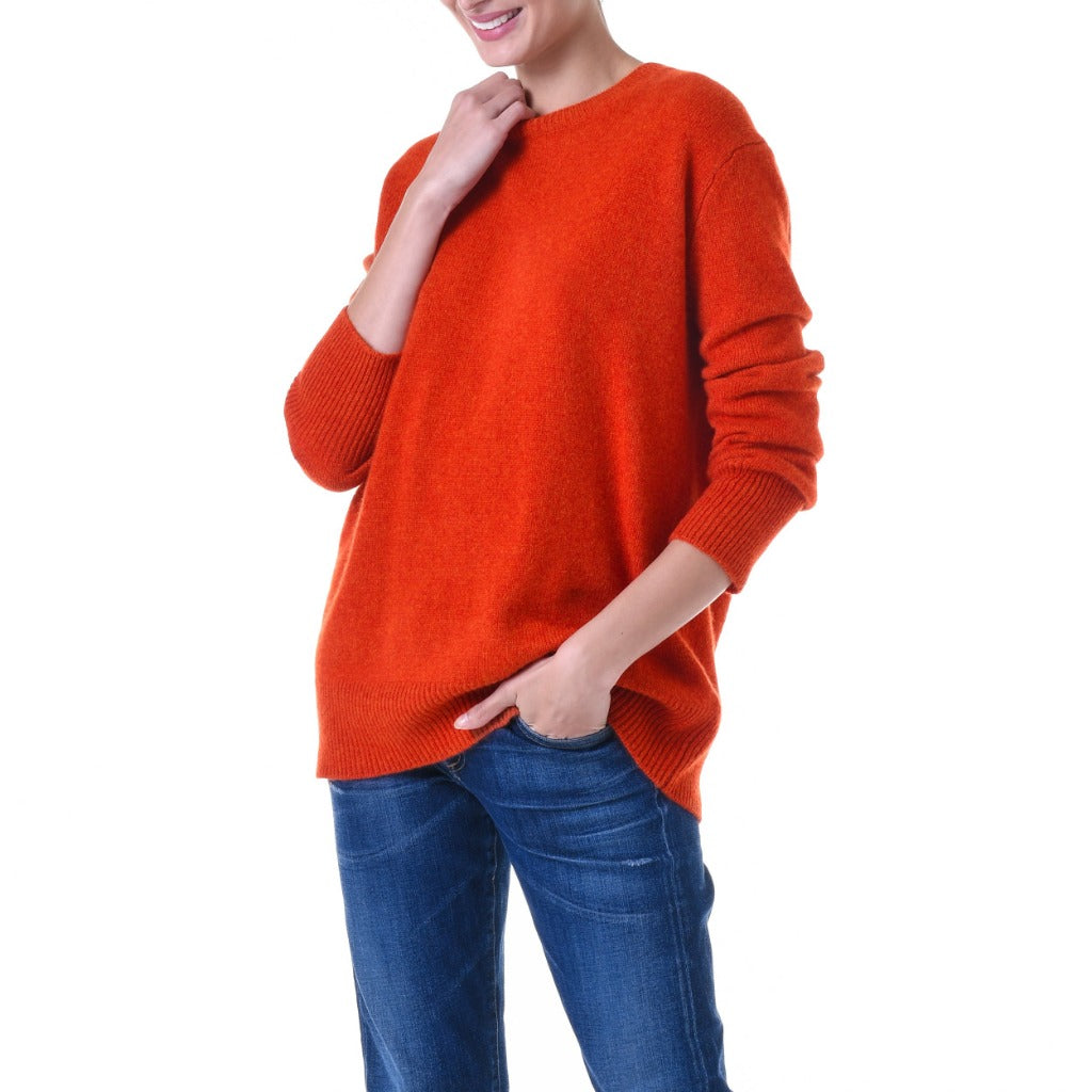 Cashmere Oversize sweater Burnt orange Marilyn Moore