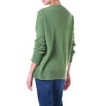 Cashmere Boyfriend Crew Neck sweater Green Marilyn Moore