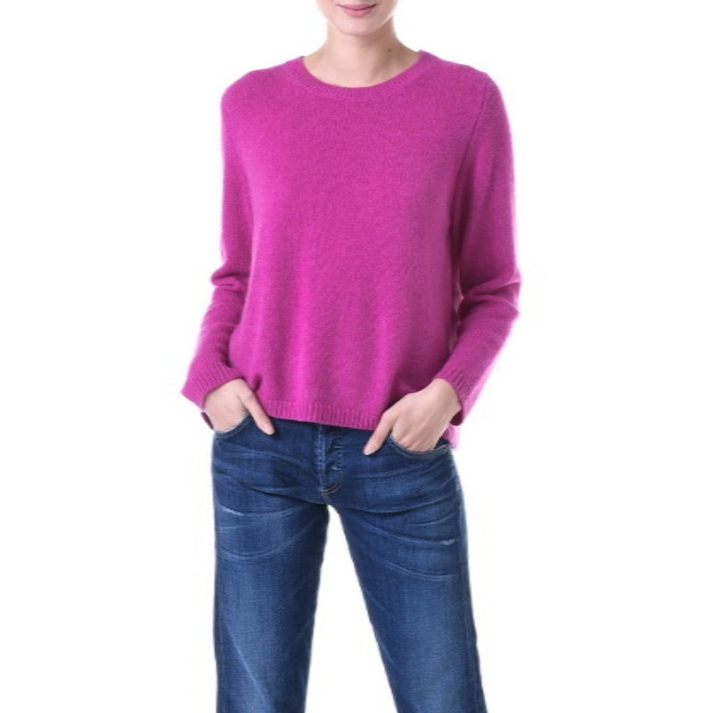 Loro Piana Cashmere Barbie Pink Sweater Brooklyn Handmade boxy Cashmere jumper Fuchsia Marilyn Moore