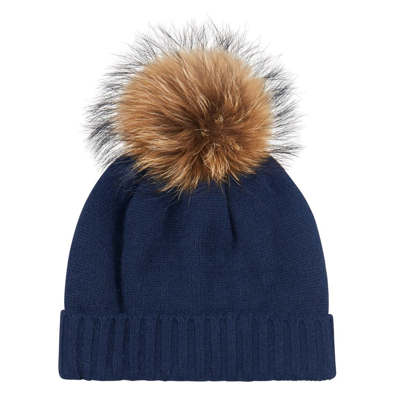 Double Layer Cashmere Hat Navy