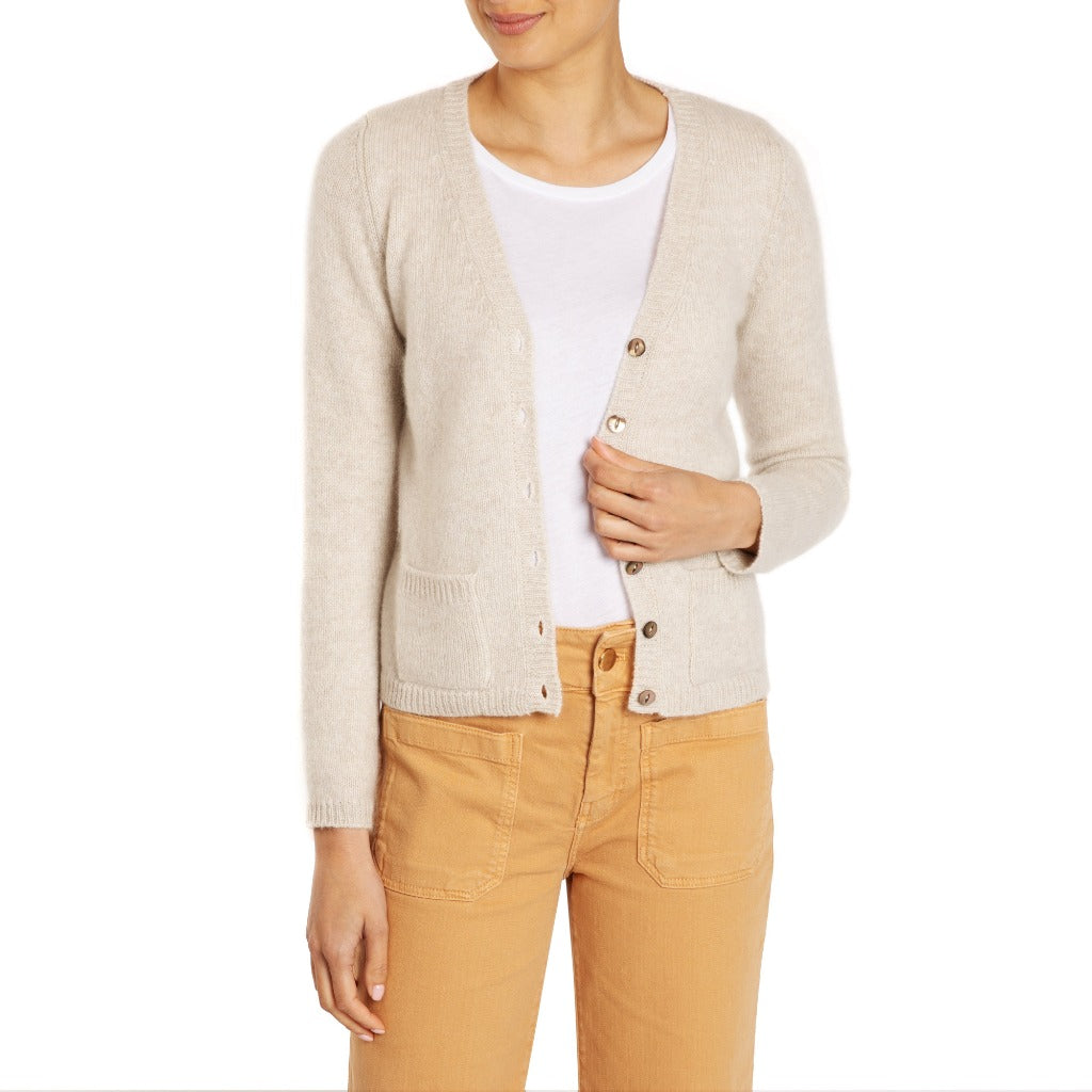 Daisy Handmade Cashmere Neat V Neck Cardigan – Marilyn Moore